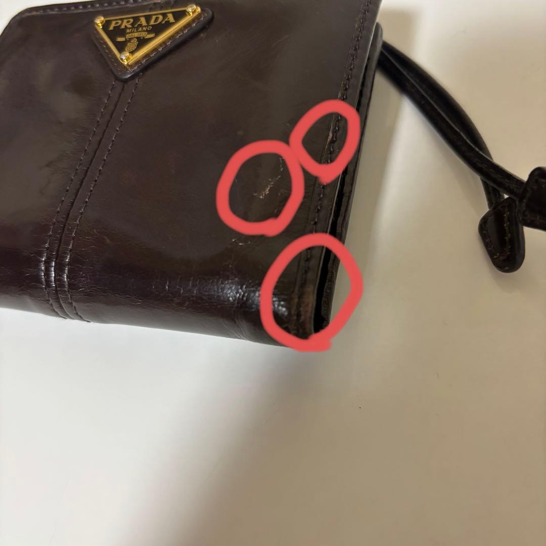 ［正規品］PRADA ソフトルックスレザー 財布トライアングル ロゴ