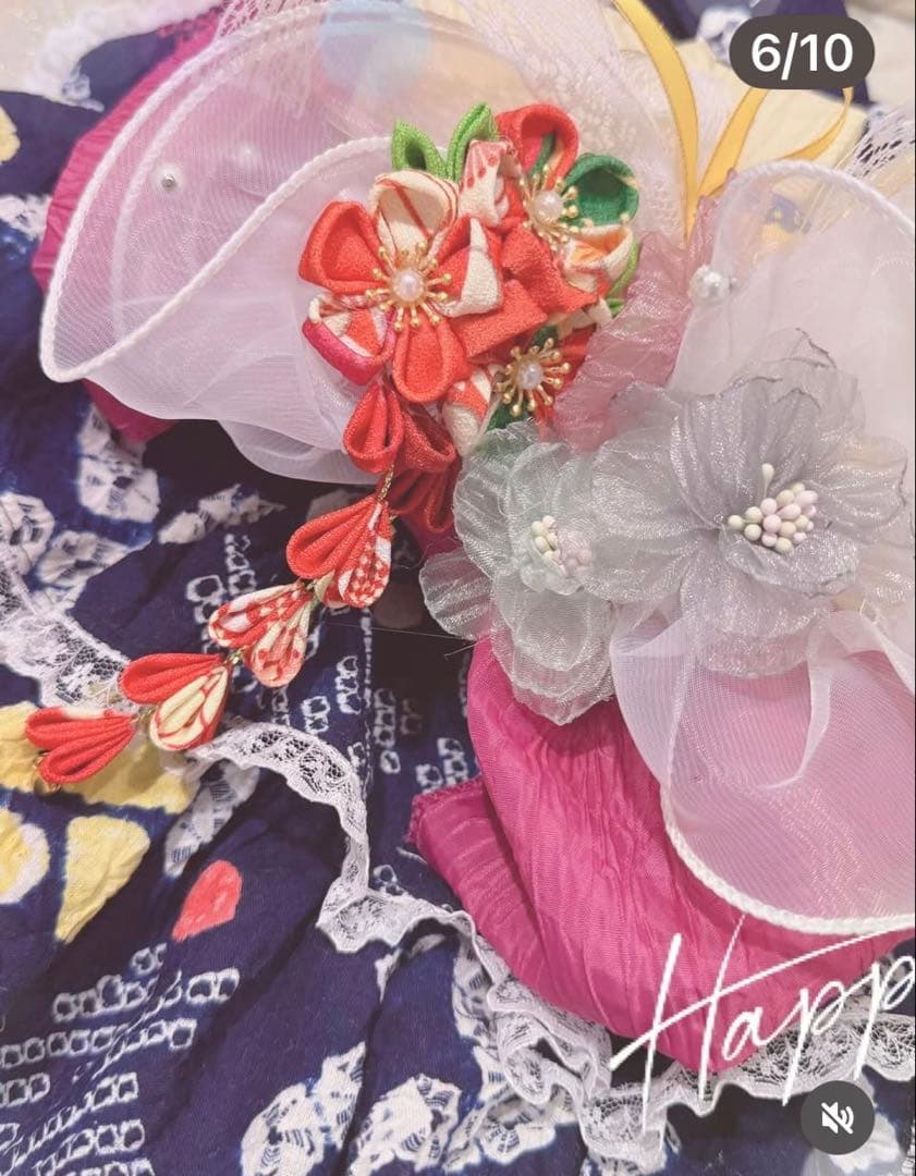 F4.pon2pan2☆犬現品有松絞り浴衣☆犬浴衣☆