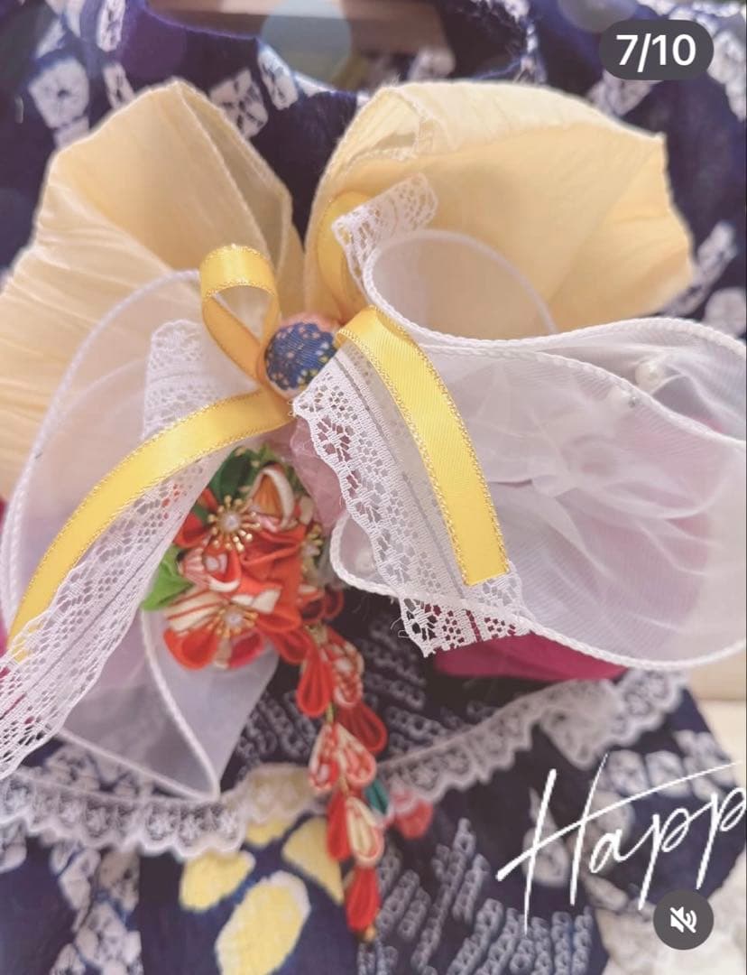 F4.pon2pan2☆犬現品有松絞り浴衣☆犬浴衣☆