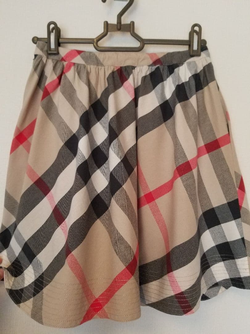 バーバリーロンドンキッズスカート ベージュ メガチェック フレア美品