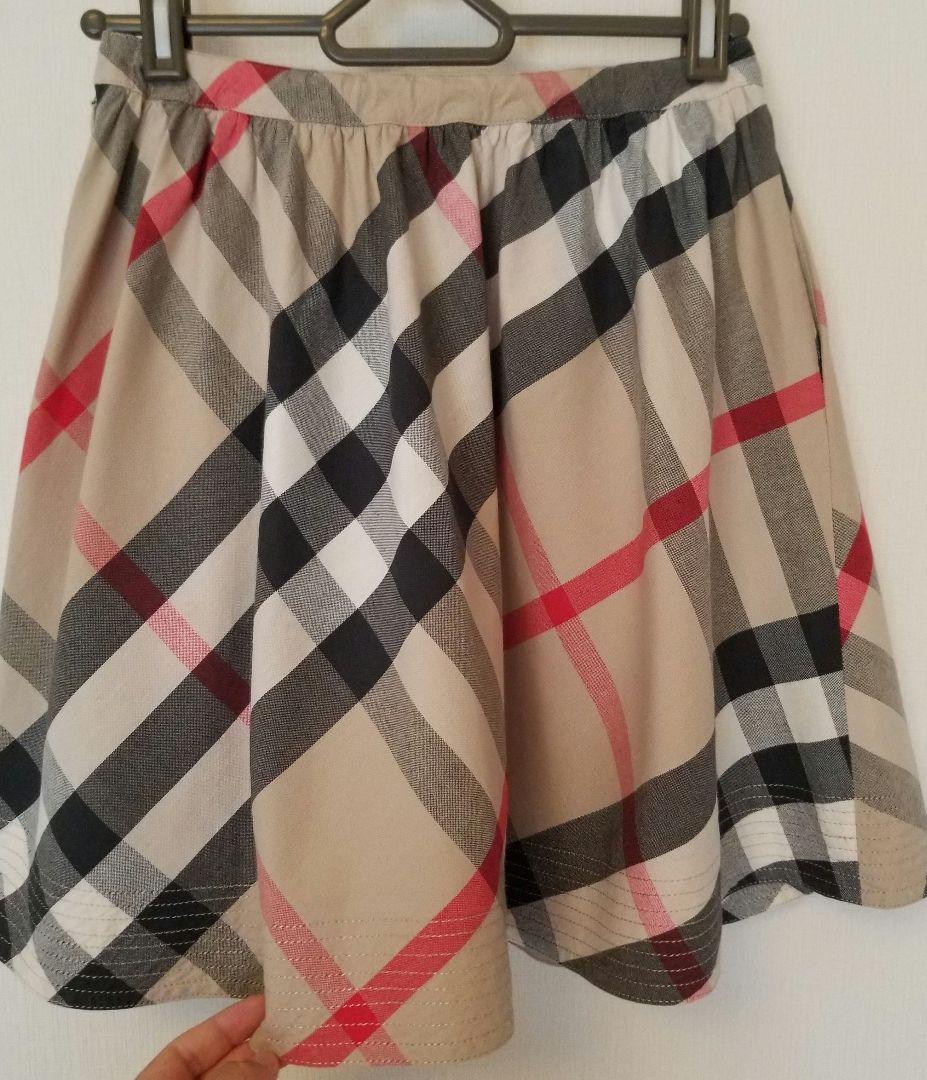 バーバリーロンドンキッズスカート ベージュ メガチェック フレア美品