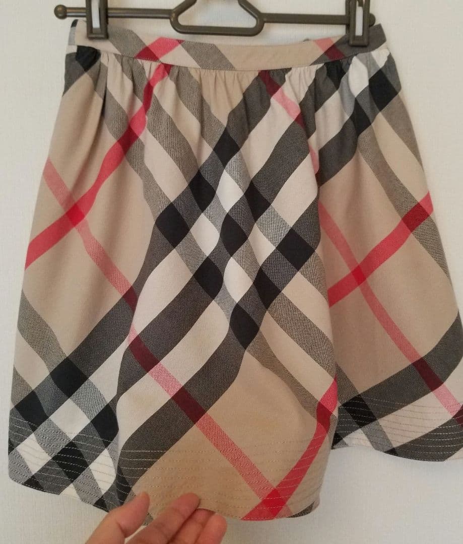バーバリーロンドンキッズスカート ベージュ メガチェック フレア美品