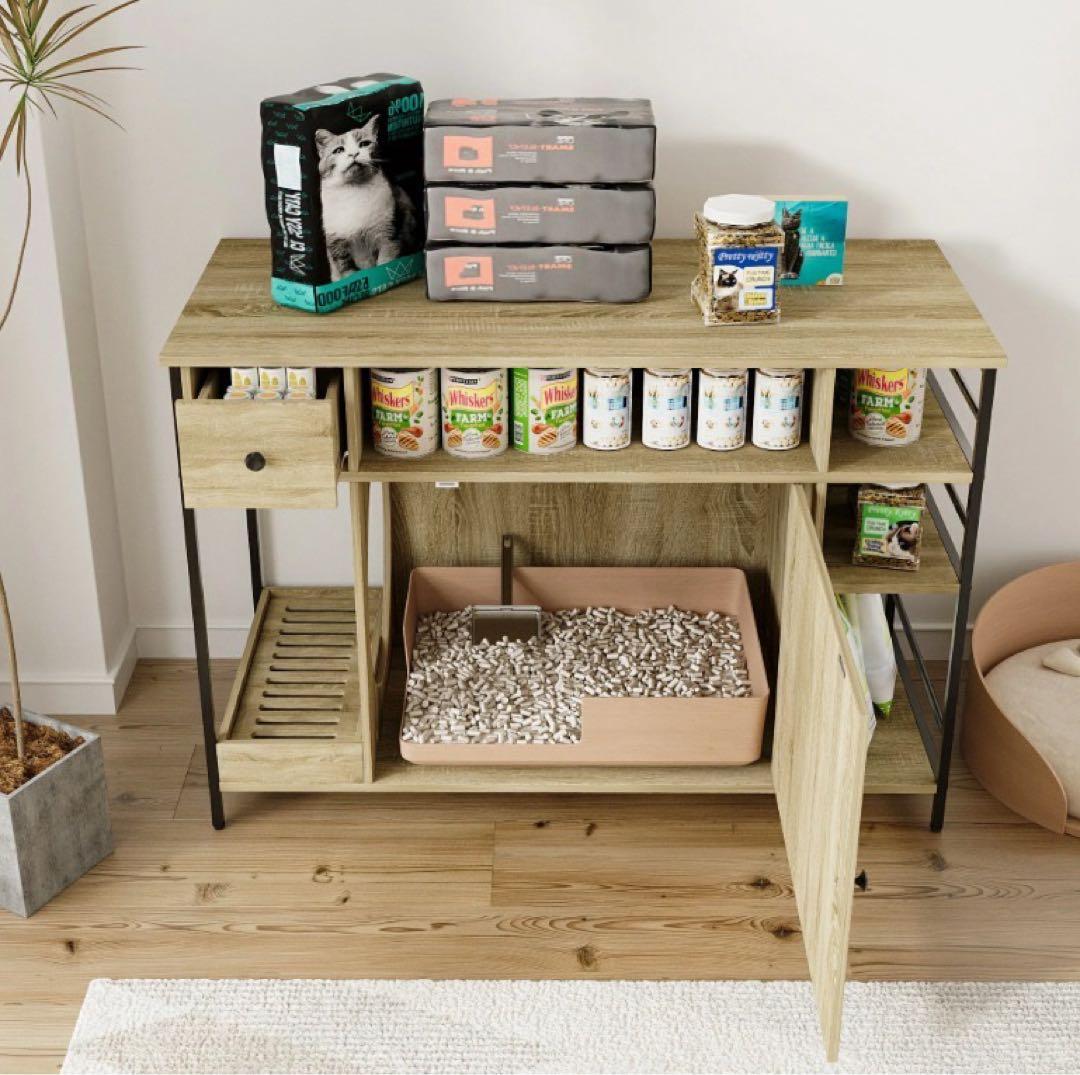 キャットハウス 猫トイレキャビネット 幅108cm 高さ74cm 奥行50cm