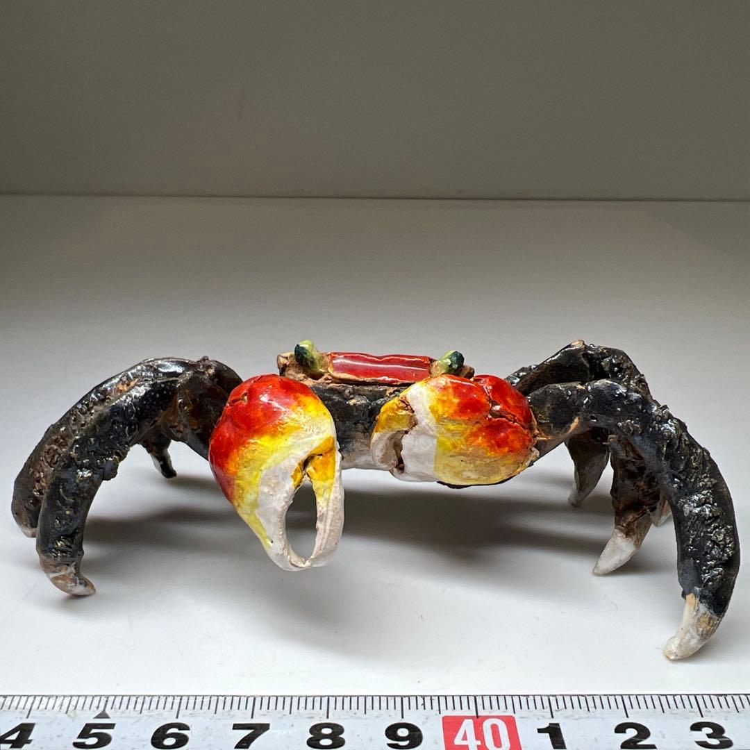 水月焼　カニ置物　幅約13㎝　東Y7-0507⭐︎2Fタカサ