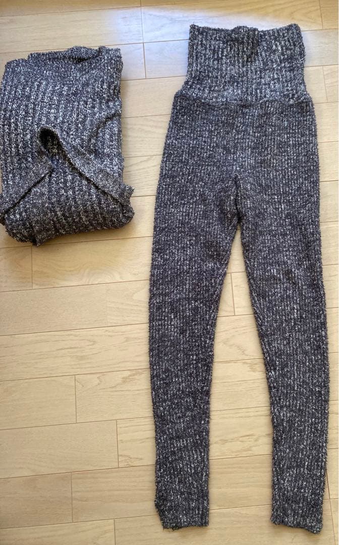 美品　ジェラートピケ　ニット　セットアップ　グレー　ネイビー