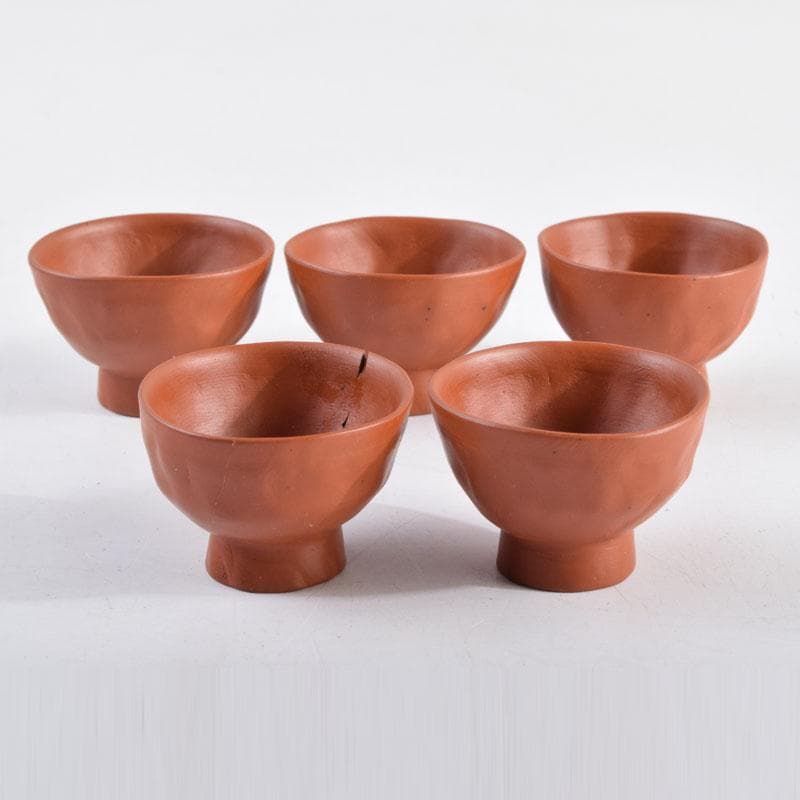 常滑焼　間野弥平作　朱泥　手捻り　小さな茶器揃　共布共箱　V　8964