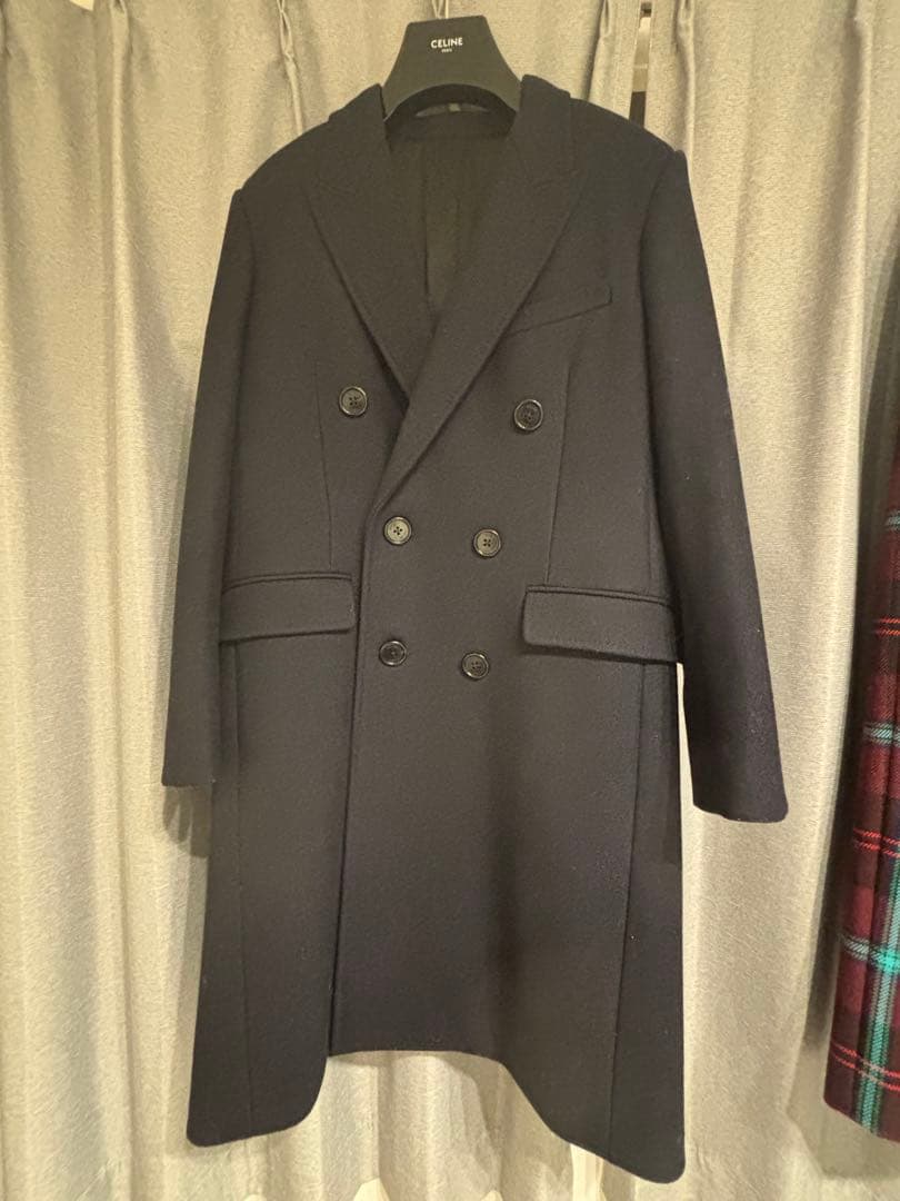 CELINE ダークネイビー ダブルブレストコート