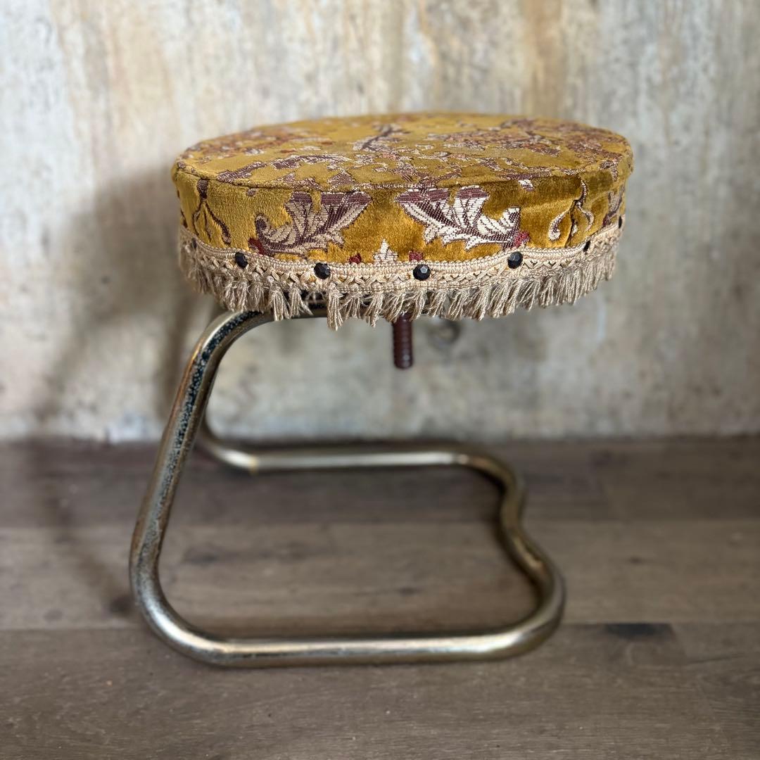 光洋　ヴィンテージ　フリンジ付　回転スツール