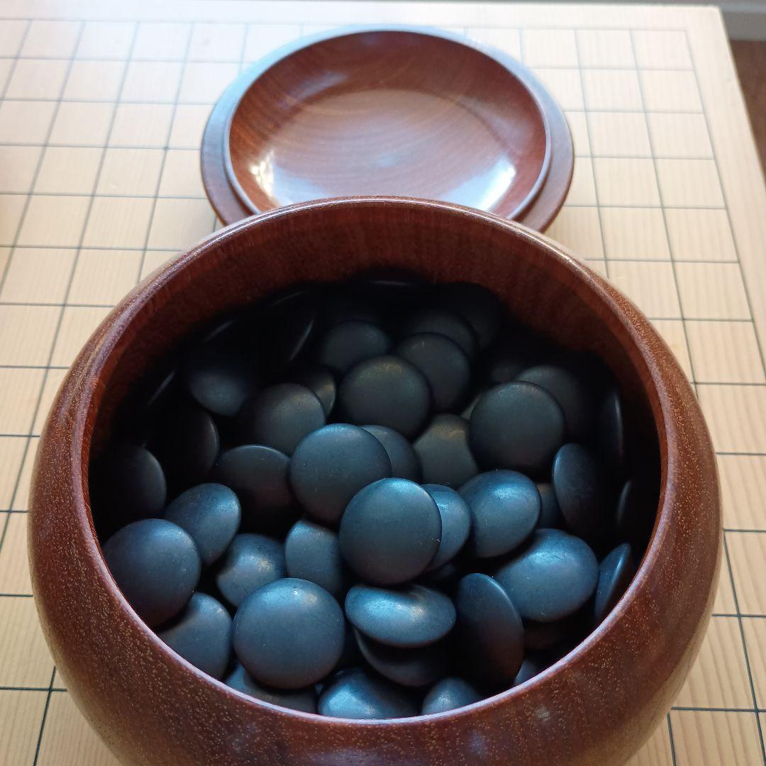 高級碁盤（17.2cm）柾目 蛤白石（180） 那智黒石（181）