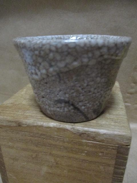 美濃焼　絵志野ぐい呑み　古箱付き　S11-3