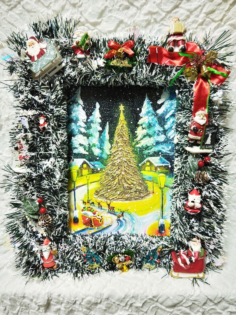 油絵 絵画【サンタの里】