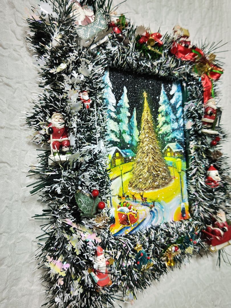 油絵 絵画【サンタの里】