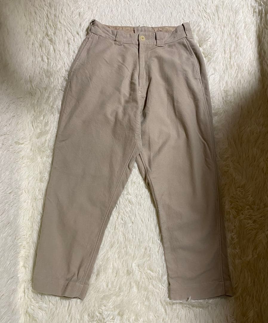 45r モールサージの908ポッポパンツ　M ベージュ R刺繍　伸縮性