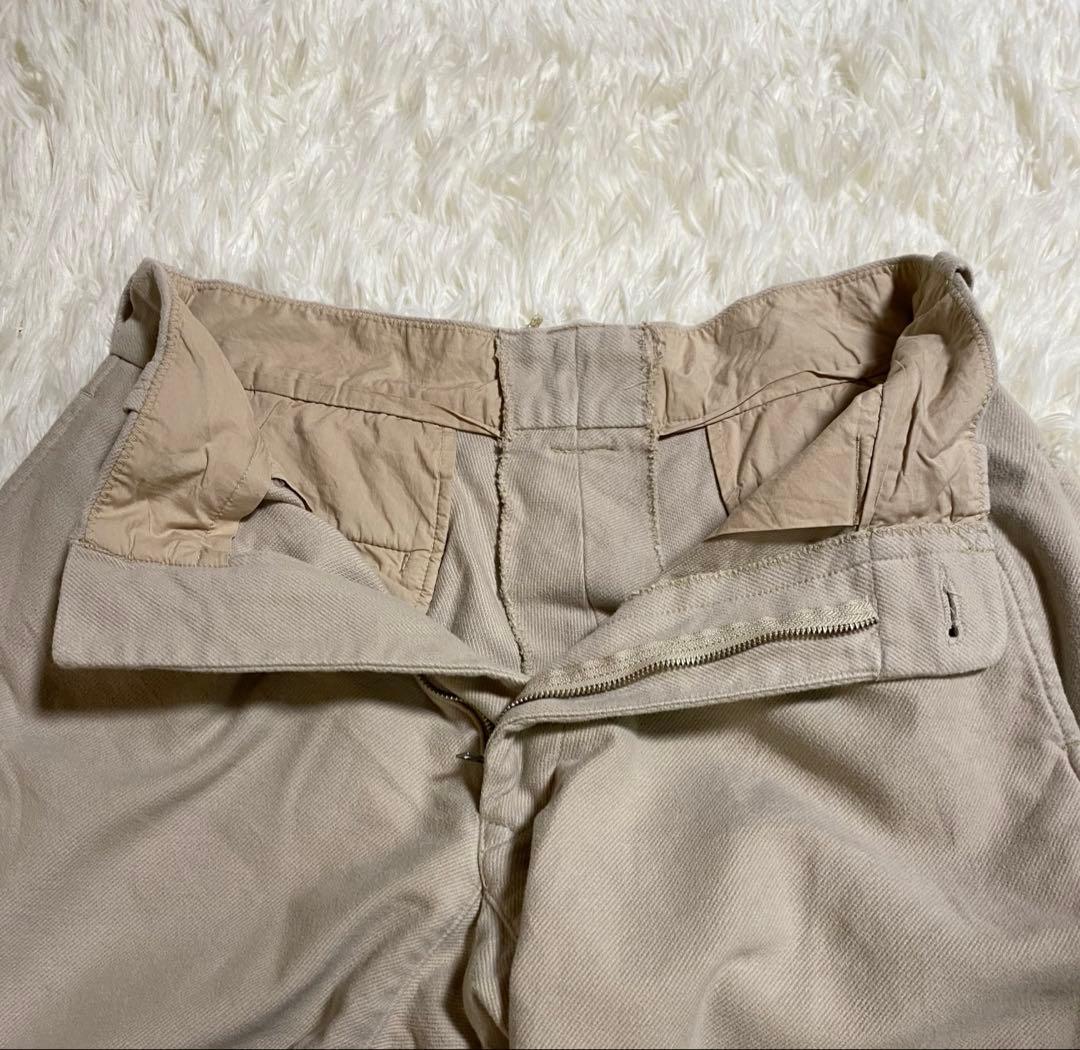 45r モールサージの908ポッポパンツ　M ベージュ R刺繍　伸縮性