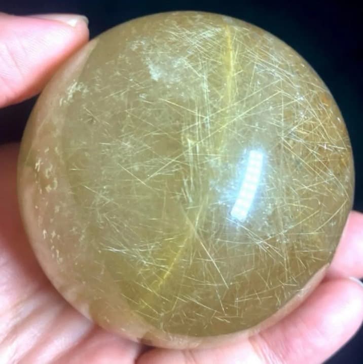 超大玉　61mm ゴールドルチルクォーツ　丸玉　スフィア　金針水晶