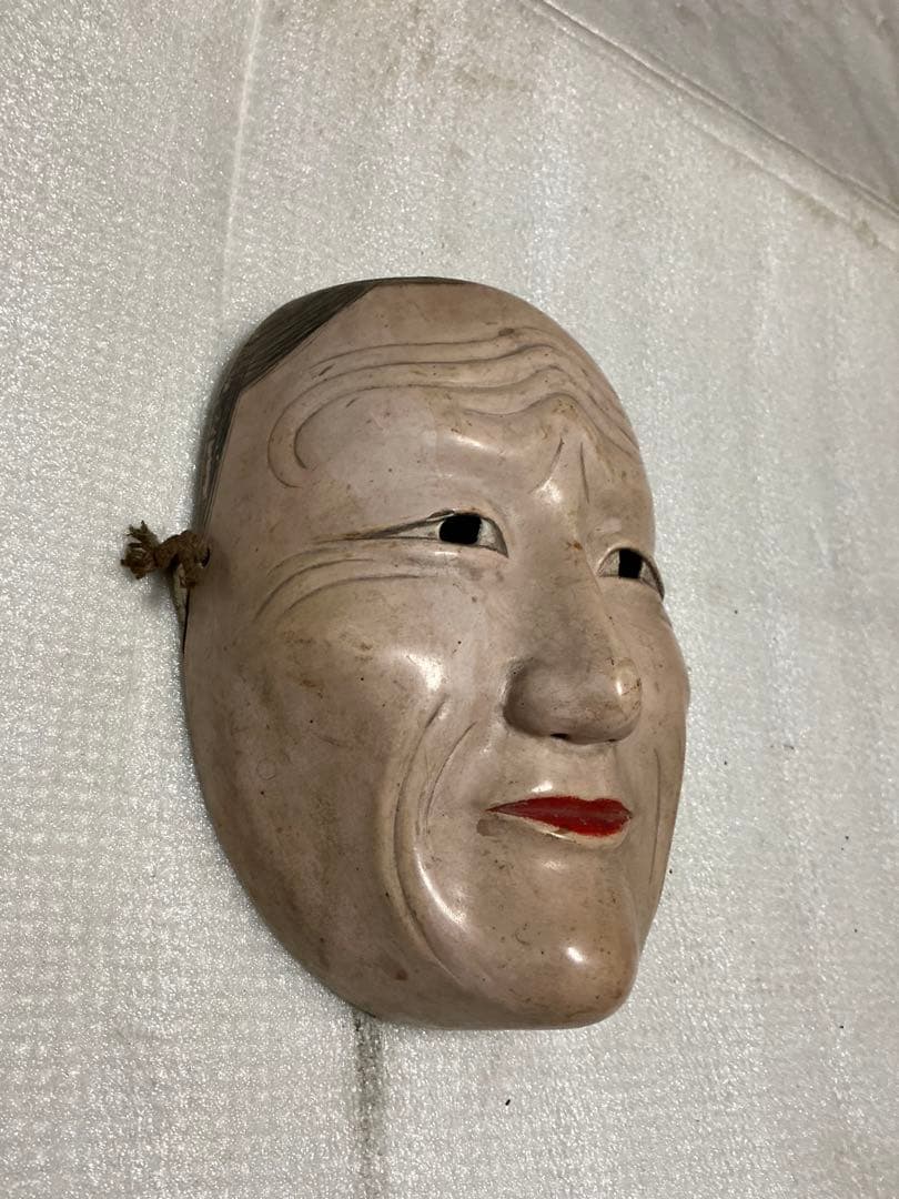 能楽　お爺さんのお面／大和屋　礒平。木製【インテリアに】。