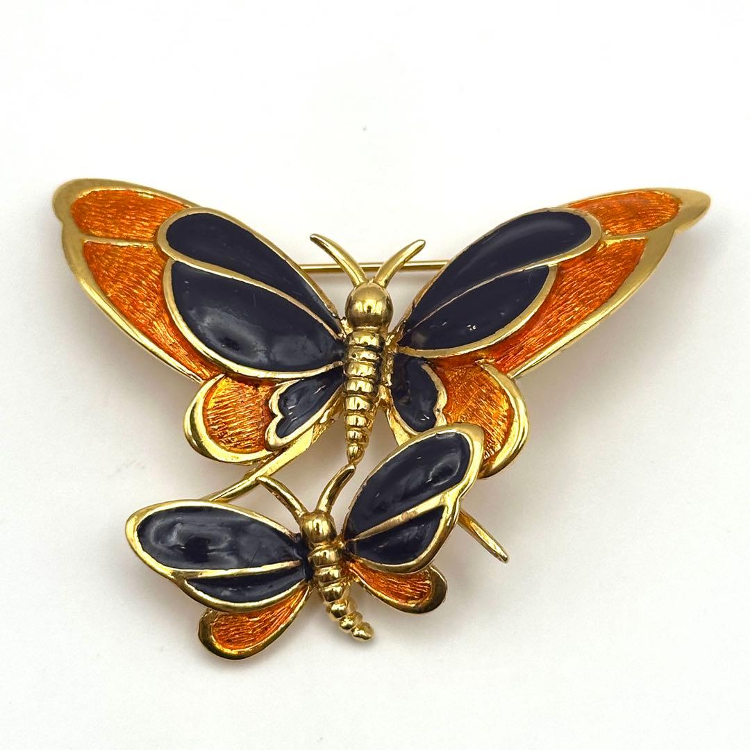 【希少・美品】Carven カルヴェン ブローチ バタフライモチーフ ゴールド