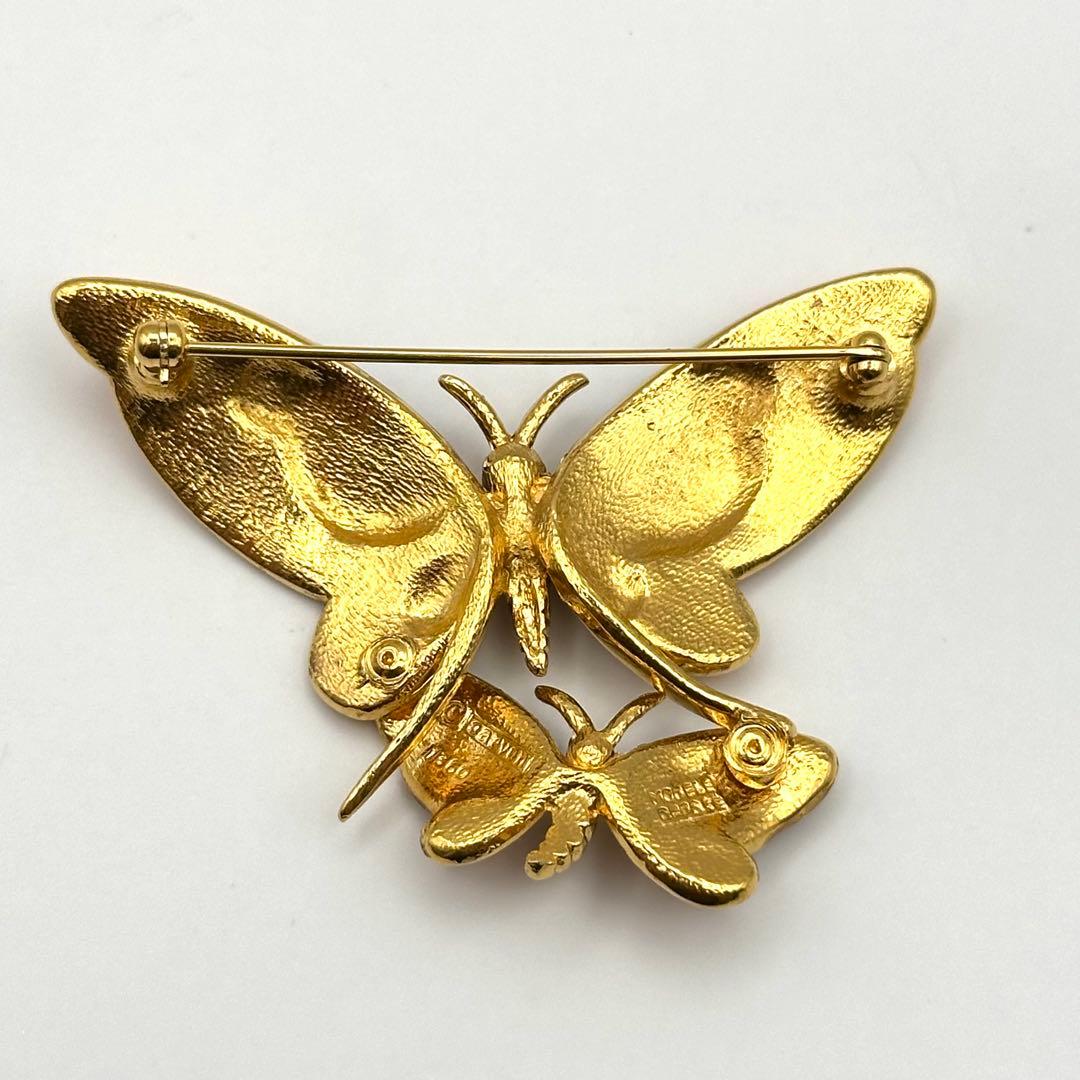 【希少・美品】Carven カルヴェン ブローチ バタフライモチーフ ゴールド