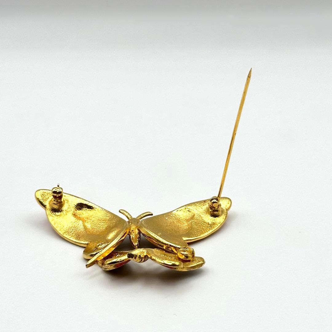【希少・美品】Carven カルヴェン ブローチ バタフライモチーフ ゴールド