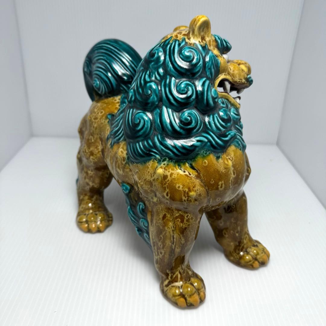 九谷焼 二代浅蔵五十吉作 獅子 置物 共箱 説明書 伝統工芸 魔除け 厄除け