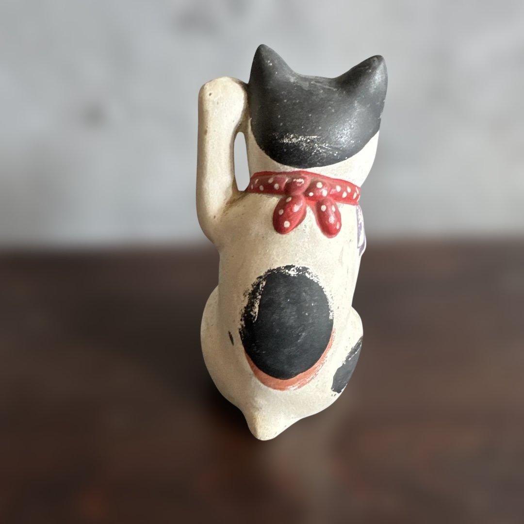瀬戸焼　土人形　多色 招き猫 置物縁起物　猫　まねきねこ