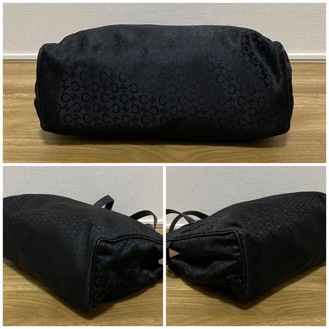 《美品》CELINE（セリーヌ）ナイロン×レザー ハンドバッグ ブラック 黒