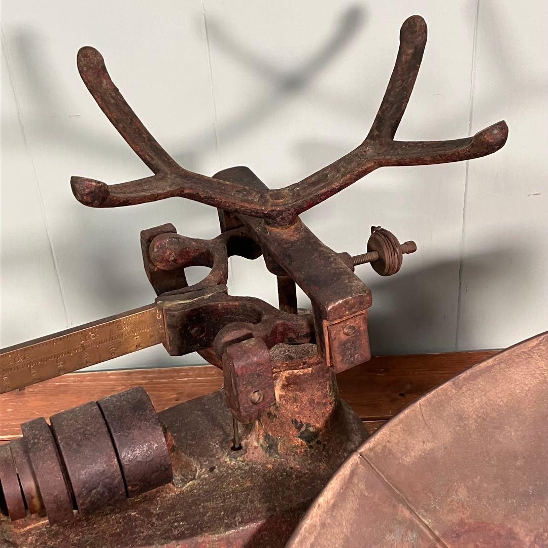 【超希少品✨】アンティーク　昭和レトロ不等比皿手動はかり　不等比皿秤 古い金属製