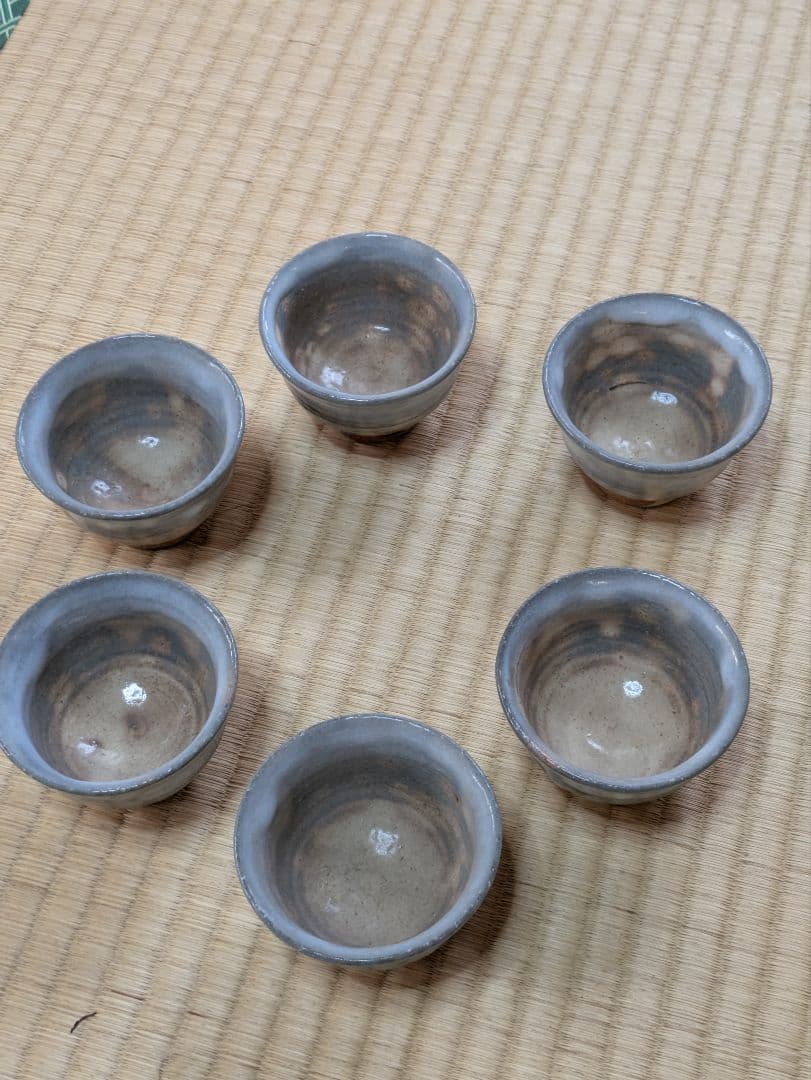 萩焼　陶器製急須と茶碗6個セット