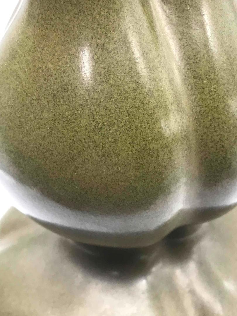 清乾隆時代 【大清乾隆年製】在銘 茶葉末三連瓶 官窯 希少貴重(C-33)