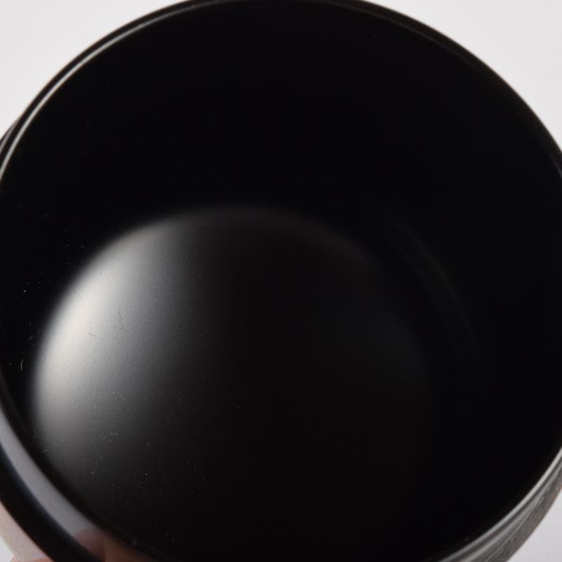 茶道具　輪島塗　前志芸男作　沈金若松鳥蒔絵　棗　共箱　V　7098