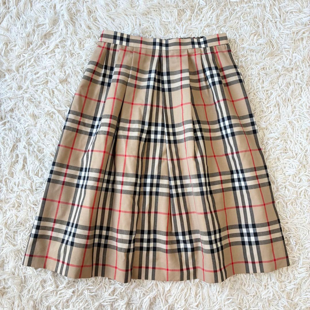 Burberrys ノバチェック柄 プリーツスカート ベージュ ウール
