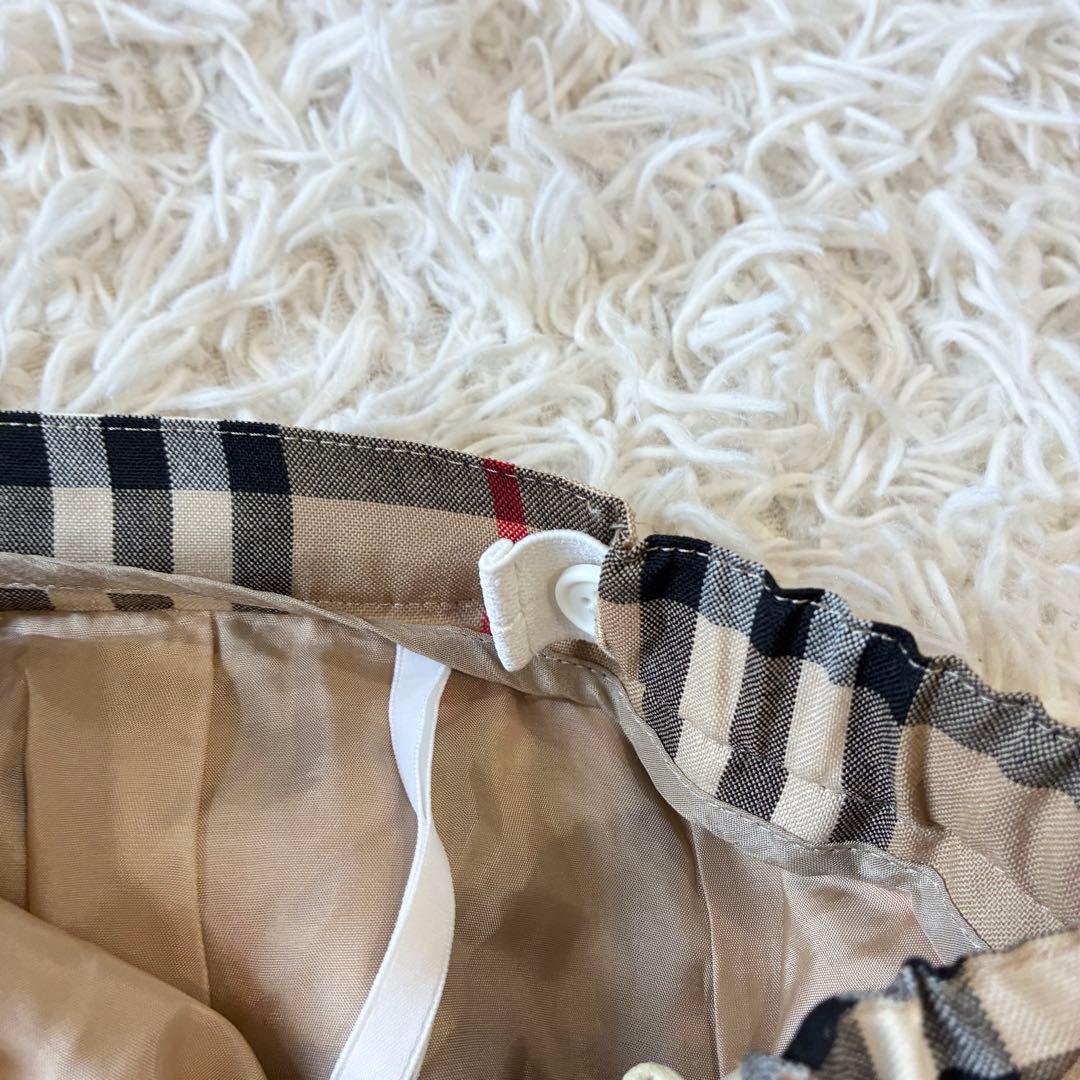 Burberrys ノバチェック柄 プリーツスカート ベージュ ウール