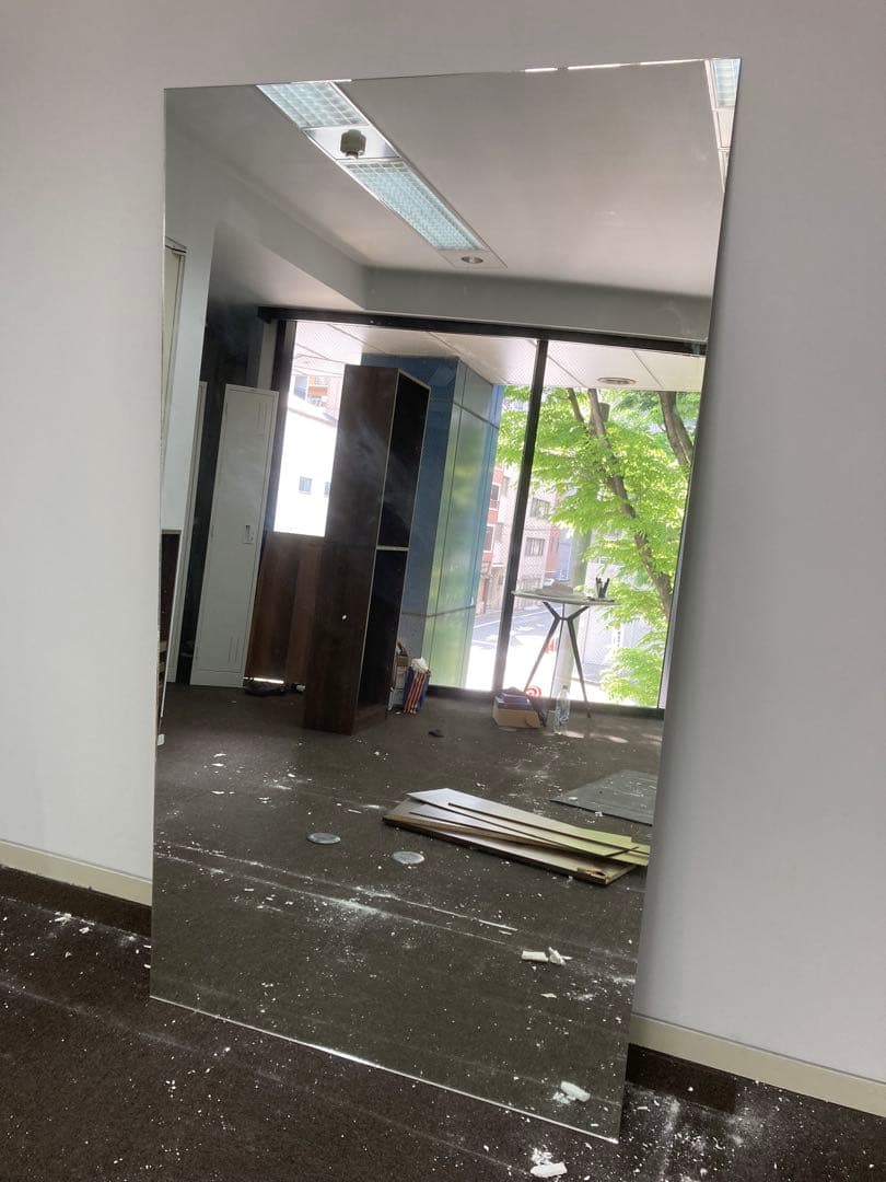 全身鏡 縦180×横100×厚さ5mm 取り付け金具付き