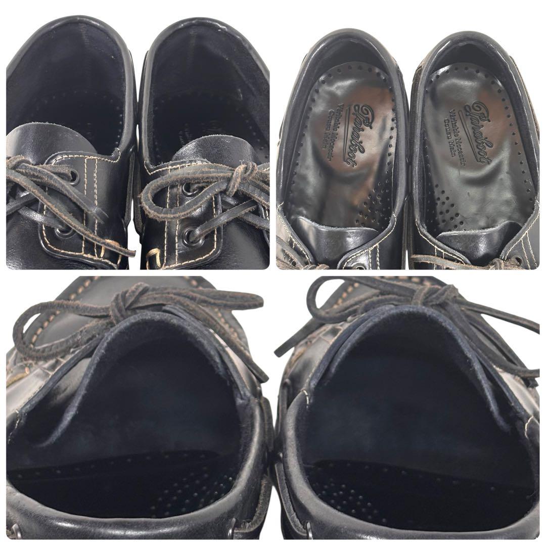 美品 パラブーツ 8 26.5 バース マリン デッキシューズ ブラック 黒