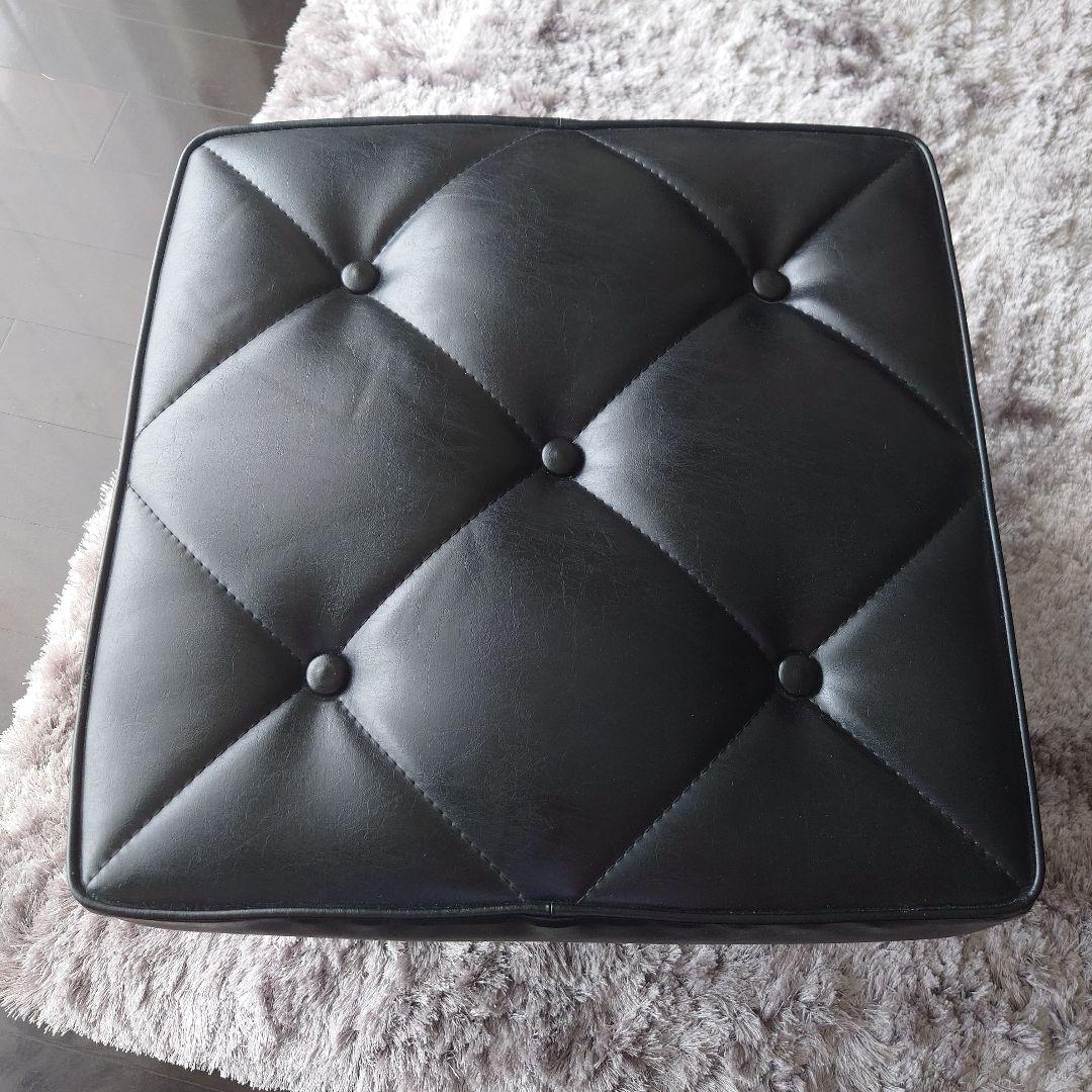 【美品】カリモク オットマン ブラック スクエア チェア