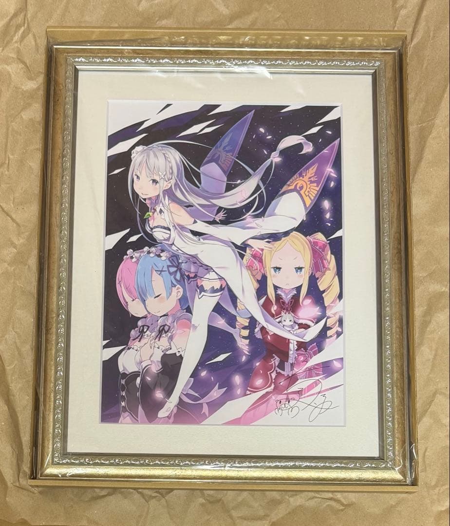 『Re:ゼロから始める異世界生活』複製サイン入りB4キャラファイングラフ