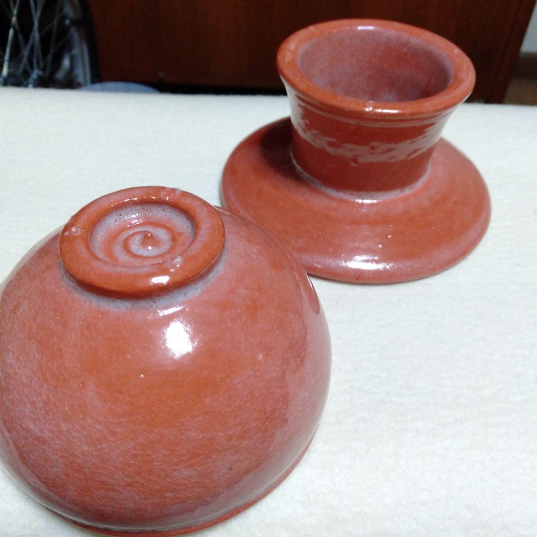 松楽　赤　供茶茶盌の三点
