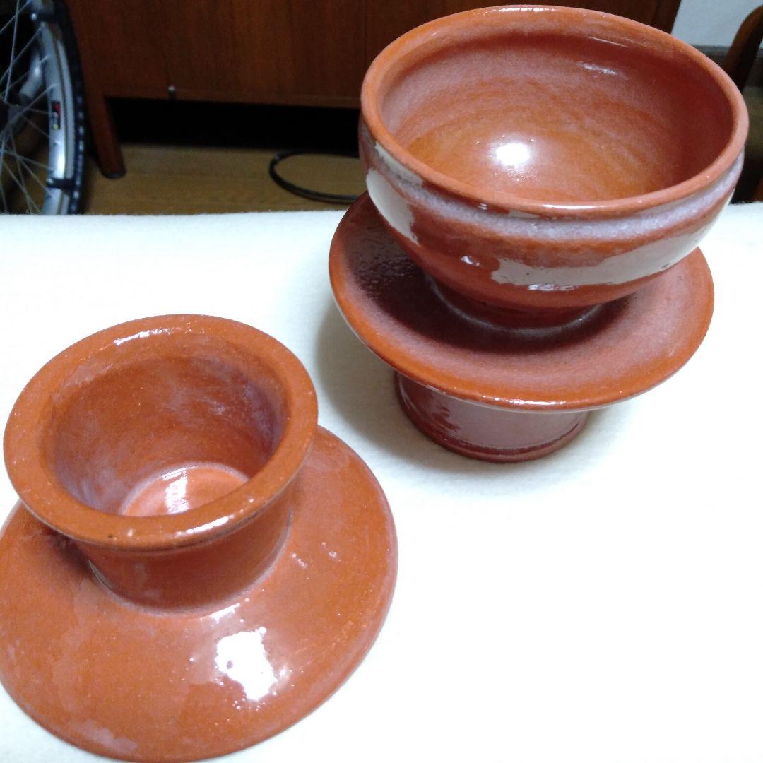 松楽　赤　供茶茶盌の三点