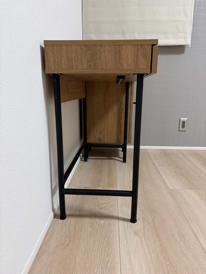 【未使用・送料込】LOWYA デスク 幅85cm 木目調 たのメル便