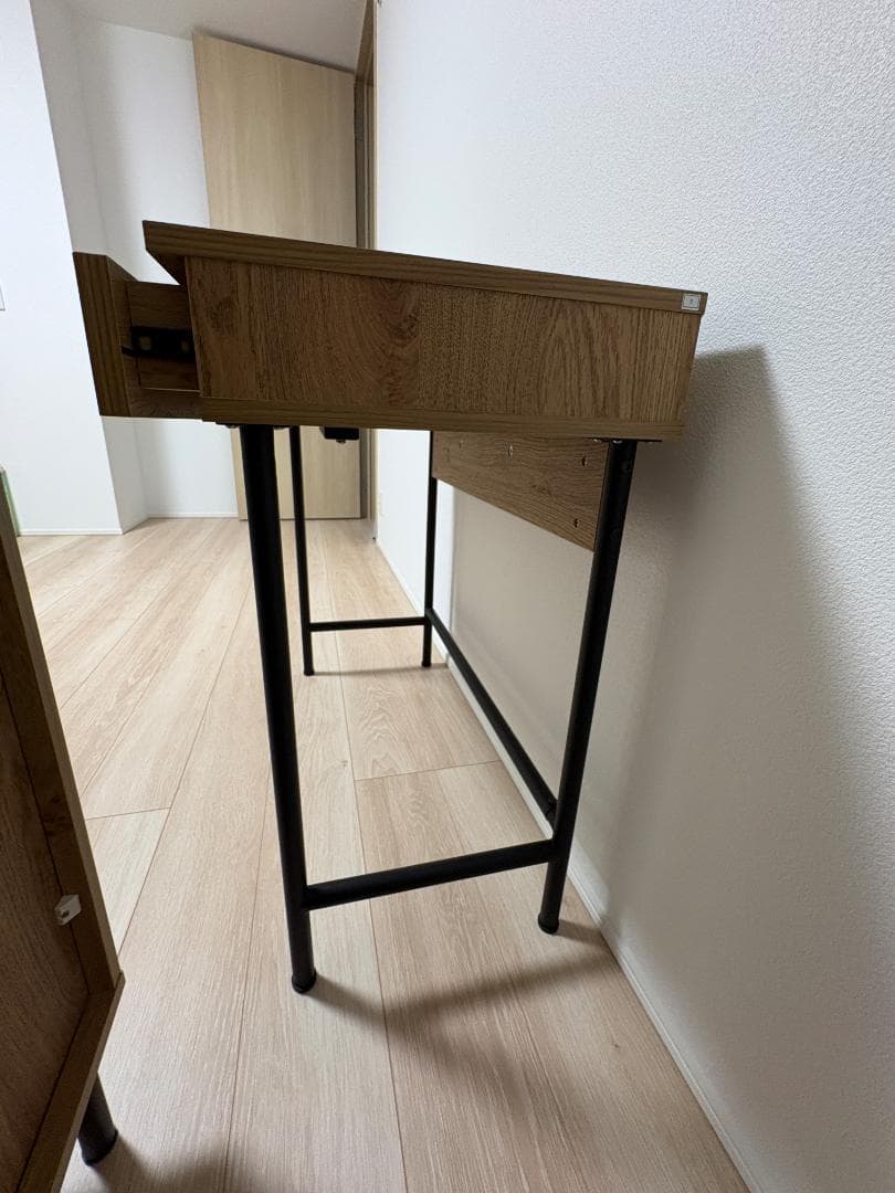 【未使用・送料込】LOWYA デスク 幅85cm 木目調 たのメル便