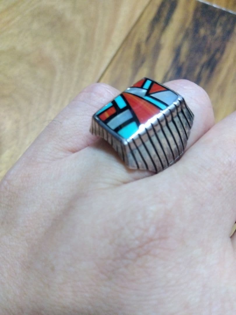 み*い様 ズニ族　ターコイズシルバー925リング