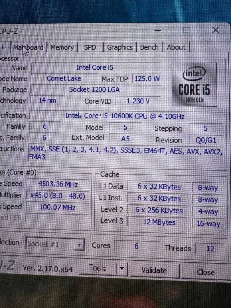 CPU Intel Core i5-10600K ASRock B460M Pro4