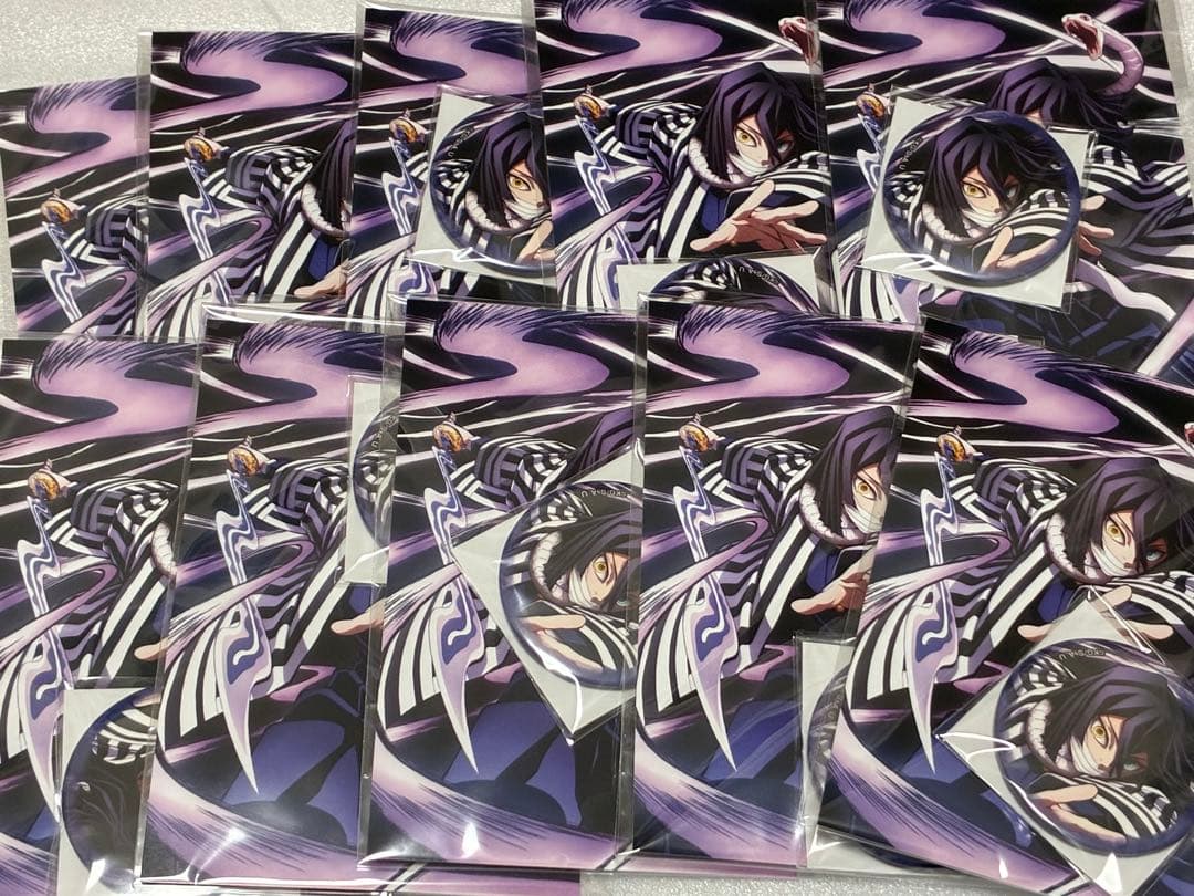 鬼滅の刃 伊黒小芭内 全集中展 刀鍛冶の里編 ポストカードセット 缶バッジ