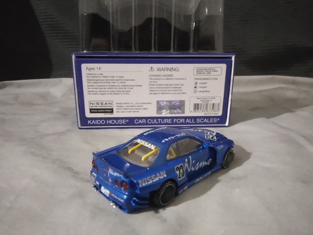 minigt kaido 街道ハウス　スカイラインgtr r34ニスモ　ブルー