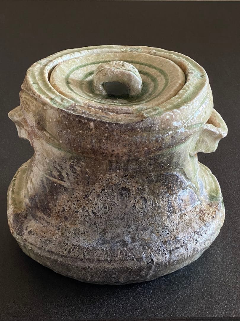 信楽焼 Shigaraki 耳付水指 Water Jar 井村侊生 M03