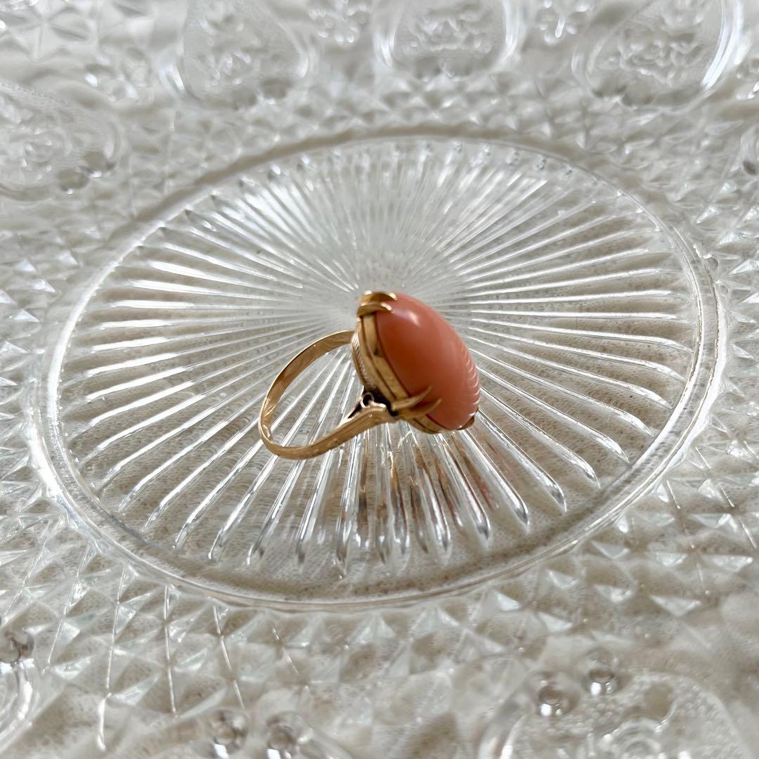 珊瑚　ゴールドリング　k18