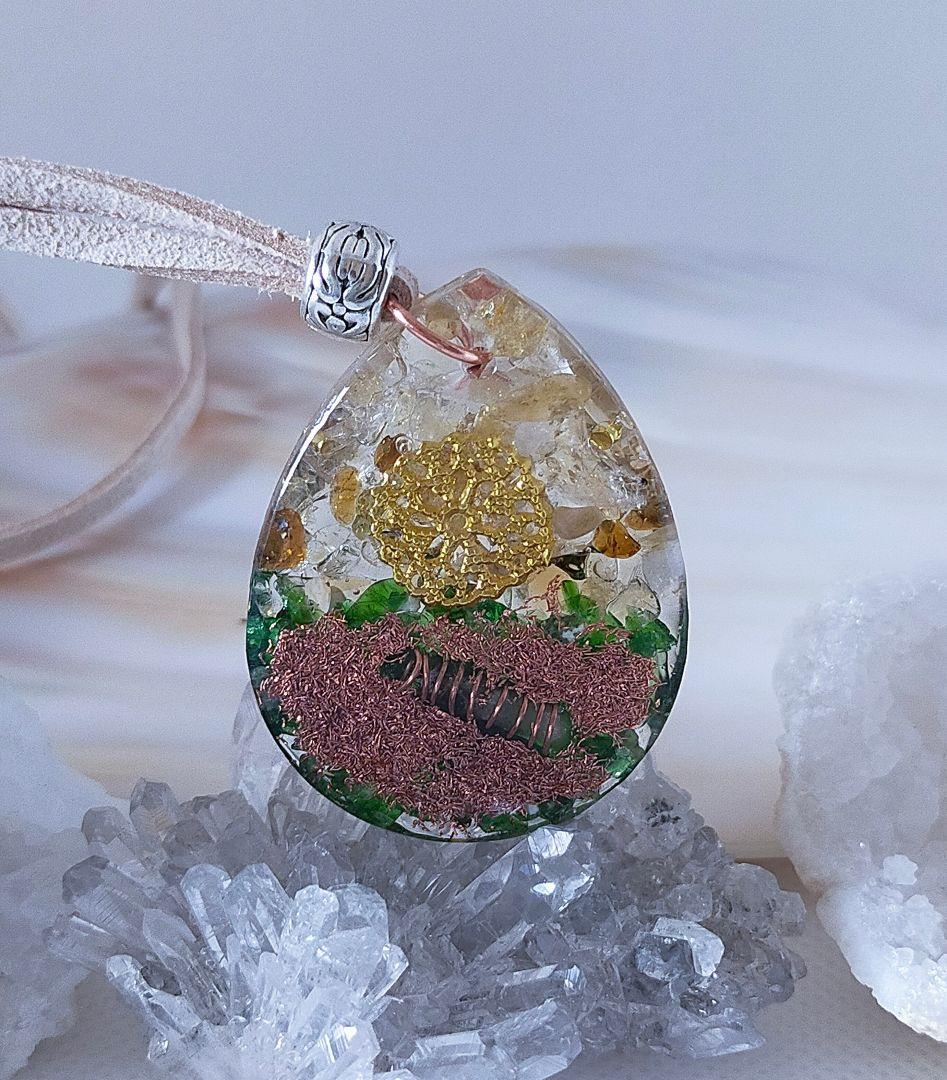 P514 オルゴナイト　天然石　パワーストーン　ネックレス　ペンダント