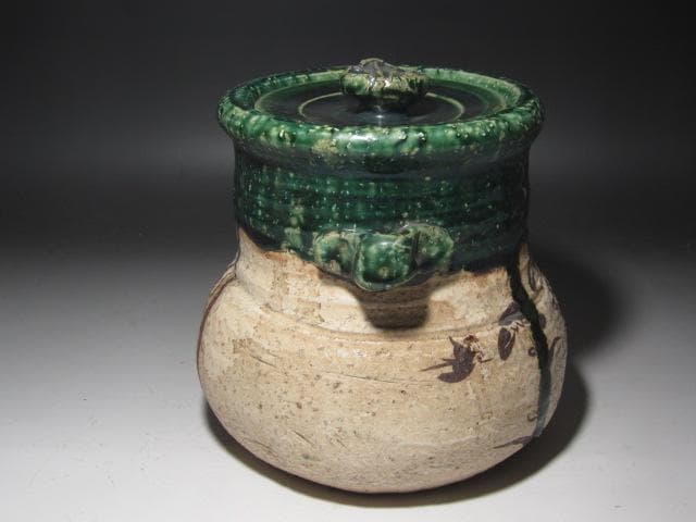 ☆　北大路魯山人　織部水指　親しみやすい一品☆y502