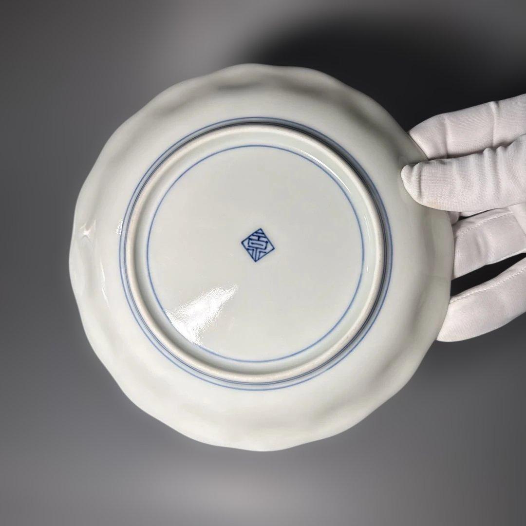 昭和初期　十一代今右衛門　今泉今右衛門　錦　海老文様皿　五枚　共箱　希少菱形窯印