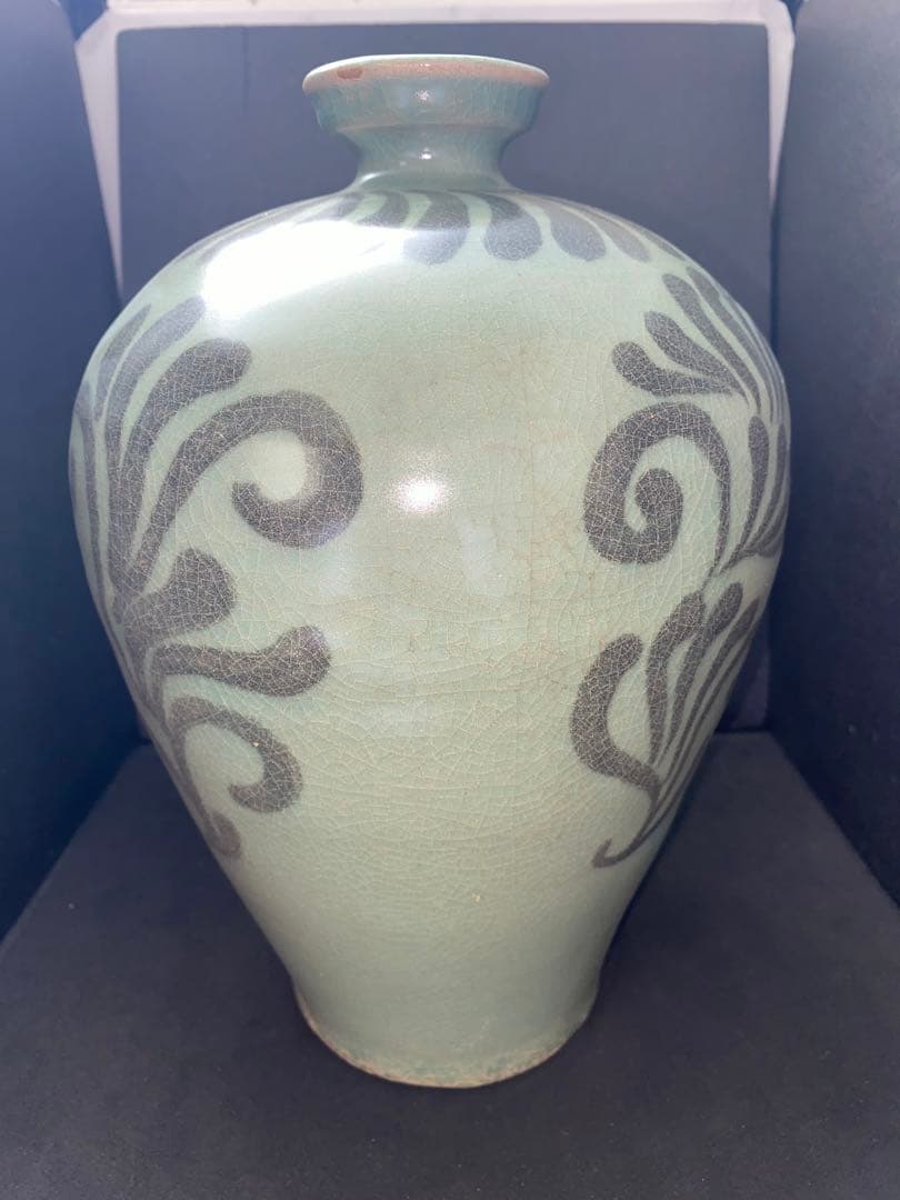 鉄絵 絵高麗　高麗青磁 花草紋 梅瓶　朝鮮 高麗 李朝 花瓶 骨董品 時代品